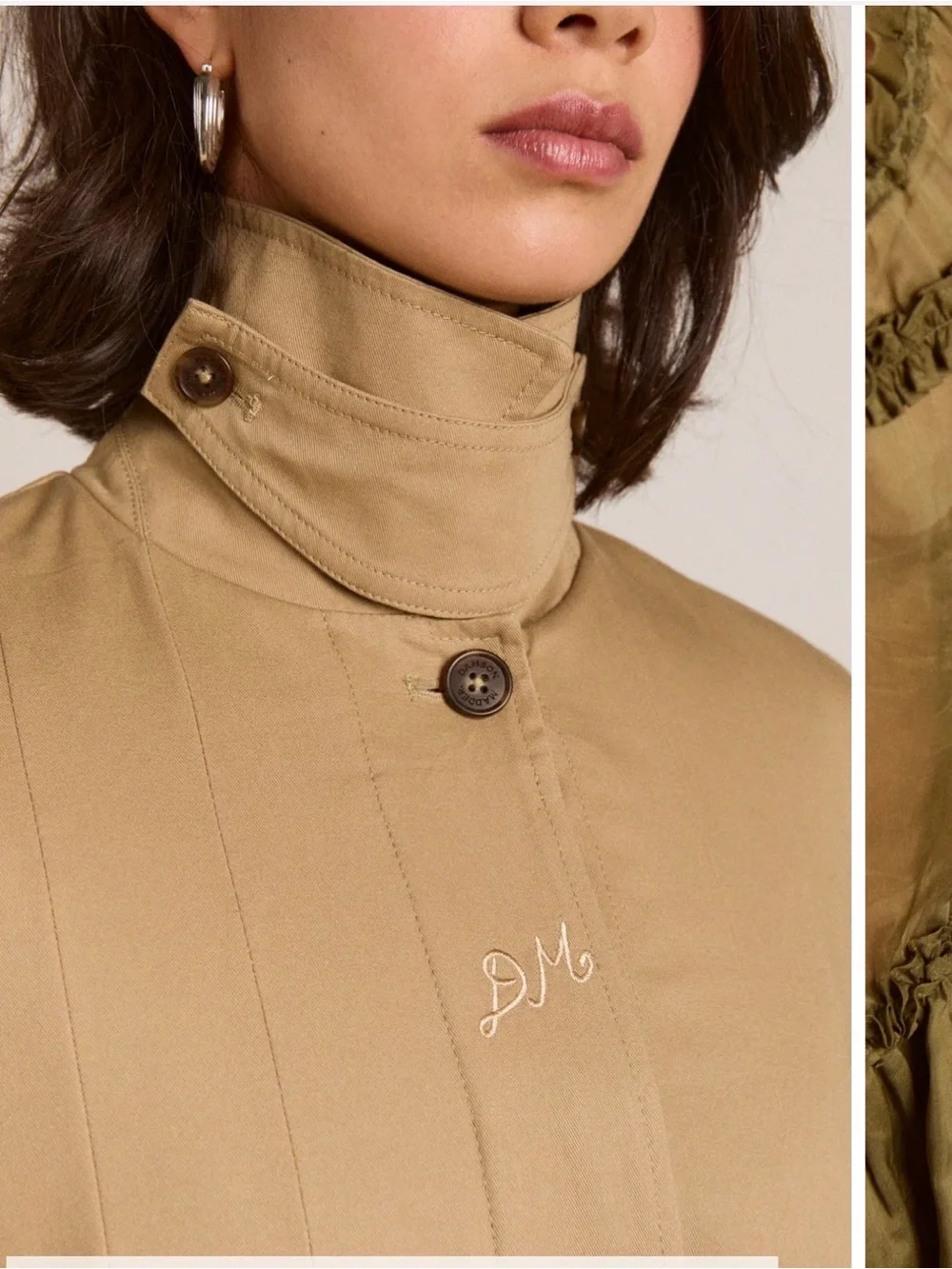 NWT DM Sofia Pleated Trench Coat - Picture 3 of 7